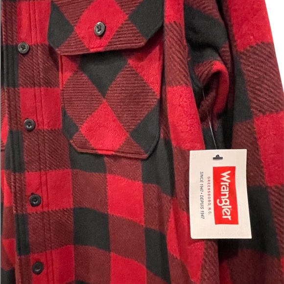 *NEW* Men’s Wrangler Authentic Fleece Flannel Shirt - Picture 3 of 4